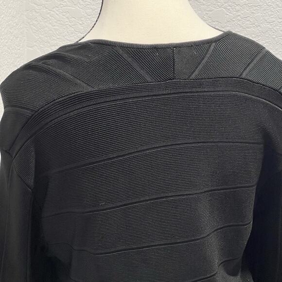 Cache Black Long Sleeve Zip Up Zip Down Sweetheart Neck Sweater Women's Large - Picture 5 of 11